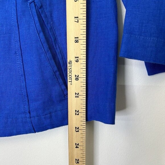 NEW Chicos Linen Zip Jacket Womens Size 1 US 8 10 Cobalt Blue - Picture 9 of 12